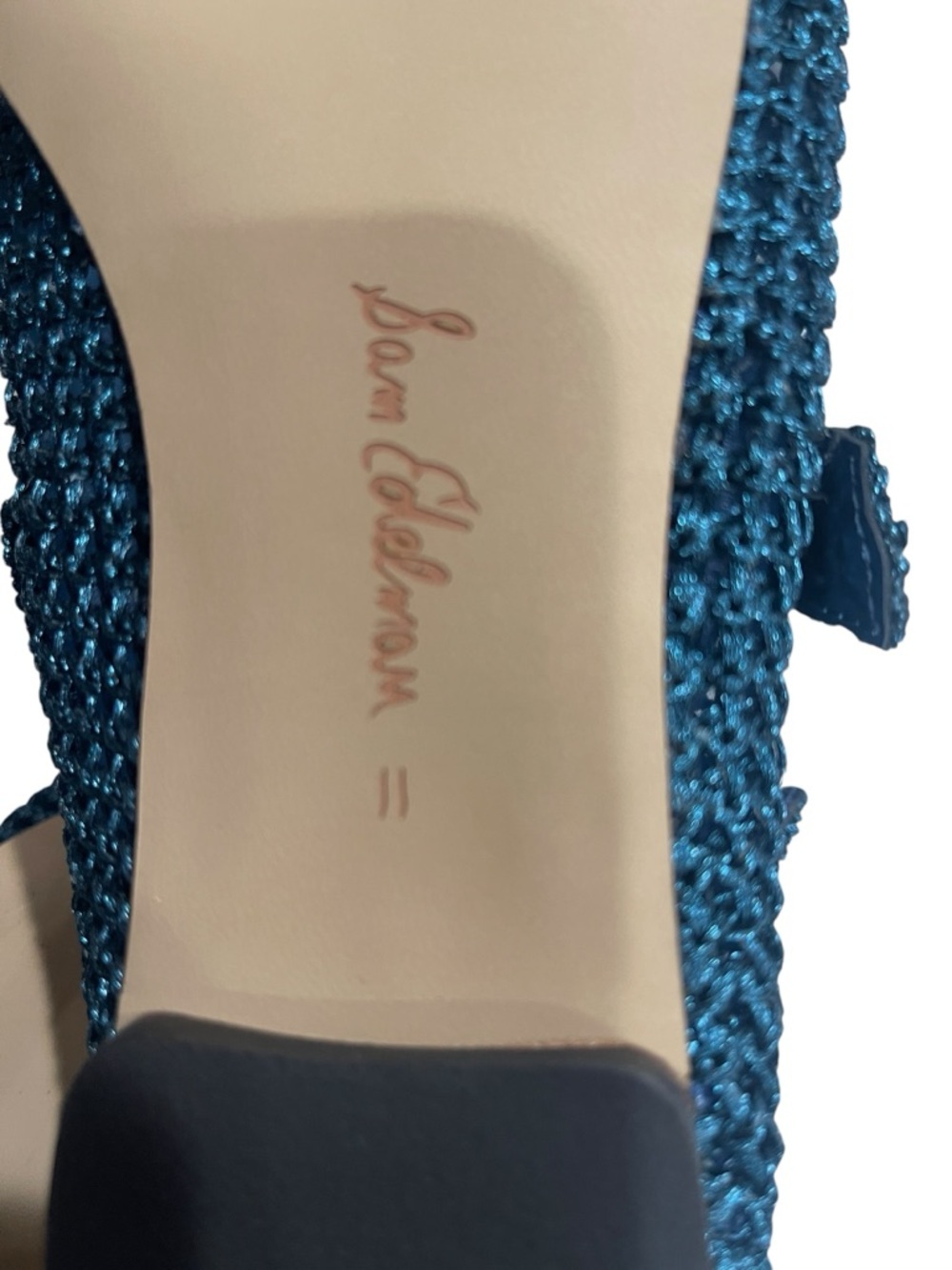 NEW Sam Edelman Michaela Knit Mary Jane Flat SZ 11 Metallic Blue Teal - Picture 8 of 9